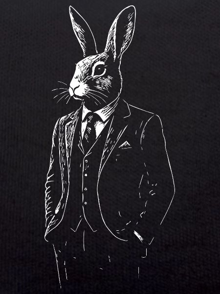 Dapper Rabbit en costume sur mesure