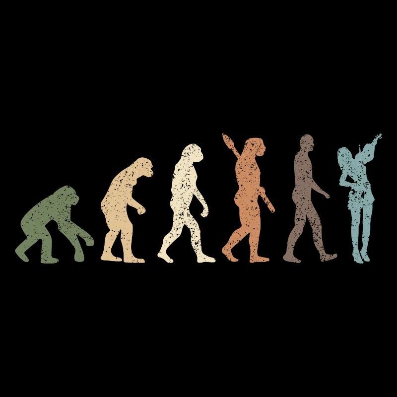 Funny Retro Evolution Of Man Violine