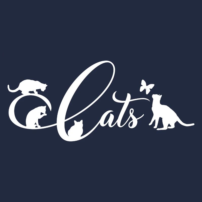 Cheerful kittens do gymnastics on decorative writing
