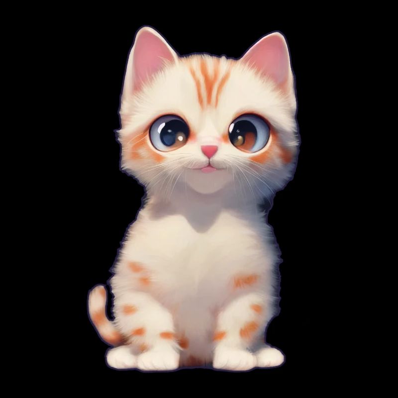 Petit chat en blanc et orange