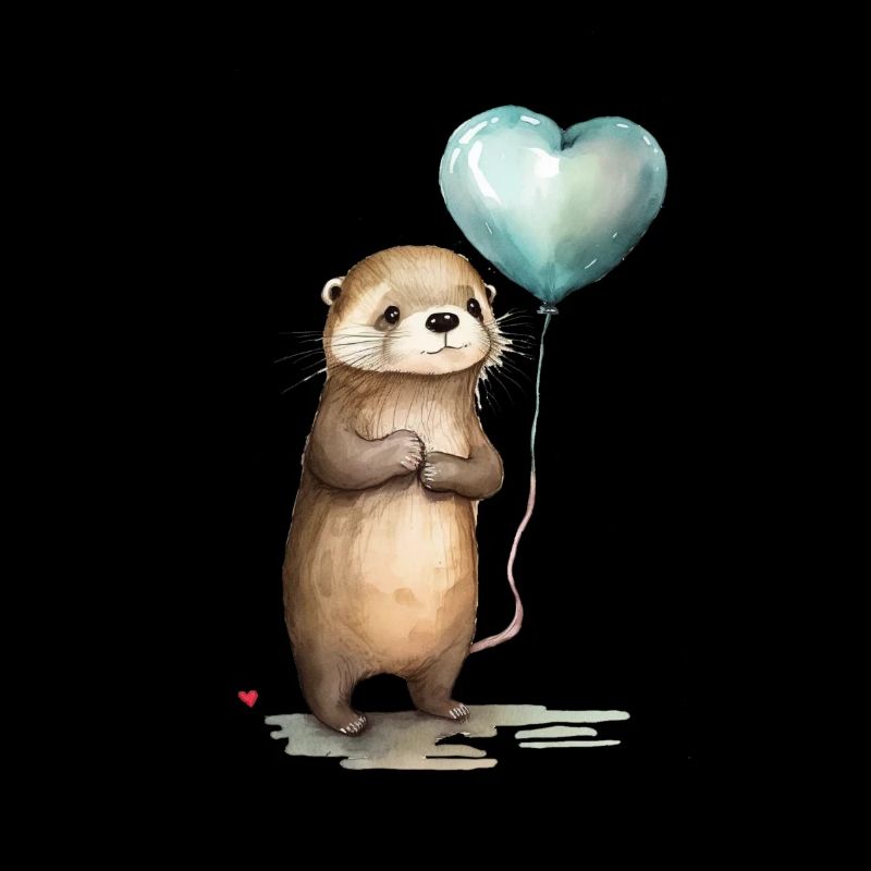 Otter Herz Aquarell