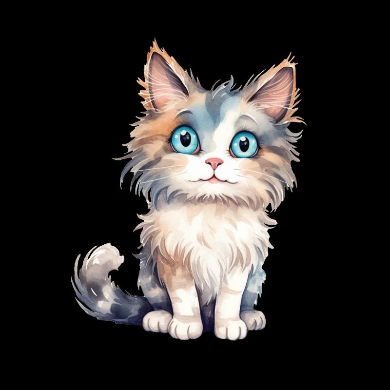 Aquarelles de chat des forêts norvégiennes