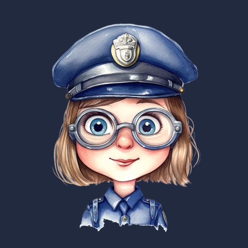 Policewoman Watercolors Drawing