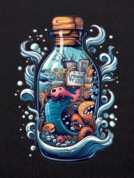 Ocean Bottle Drawing