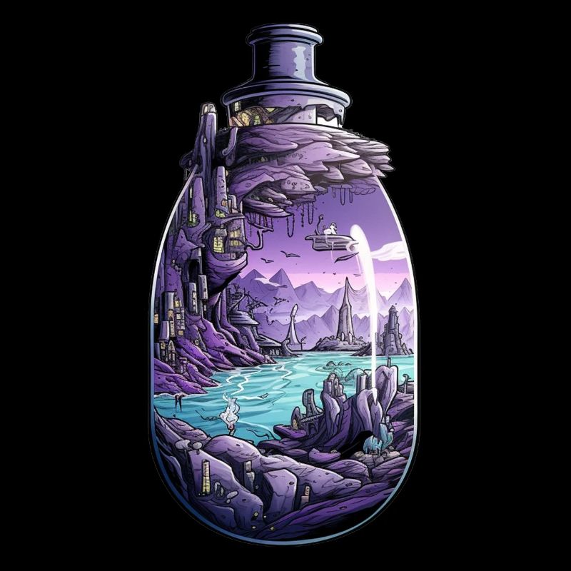 Sunken City Bottle Drawing