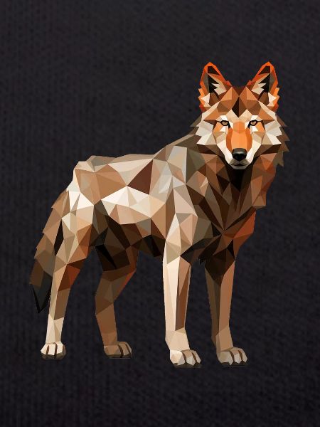 Wolf Geometric Drawing
