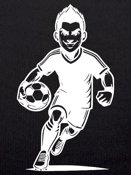 Dynamischer Fussballspieler mit Ball