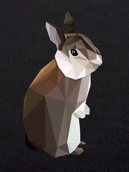 Lowpoly brown rabbit - Nyhaux
