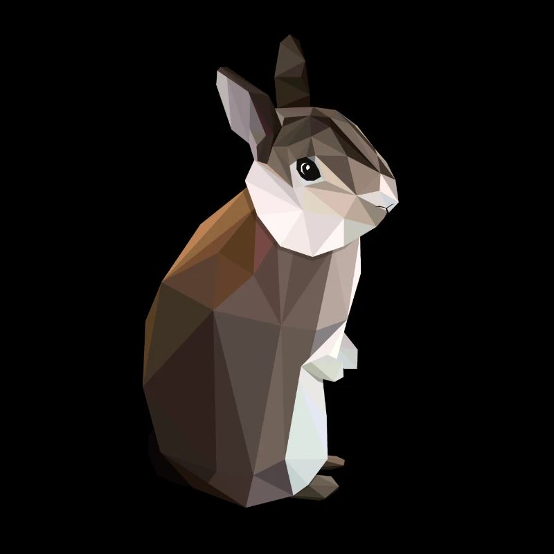 Lowpoly brown rabbit - Nyhaux