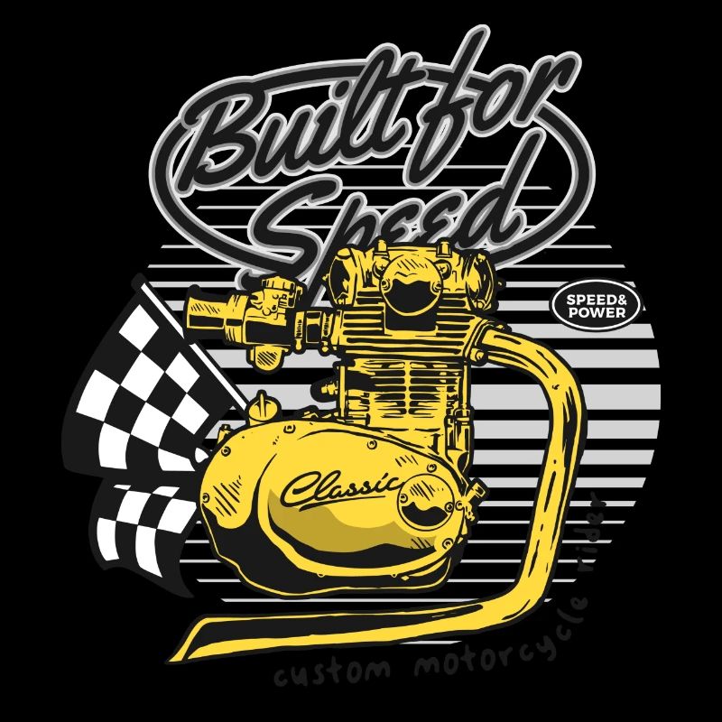 Motor Speed Vintage Race Motorcycle