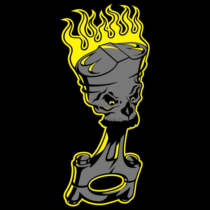 Piston - Burning piston with skull