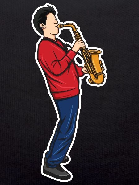 Funny saxophone boy