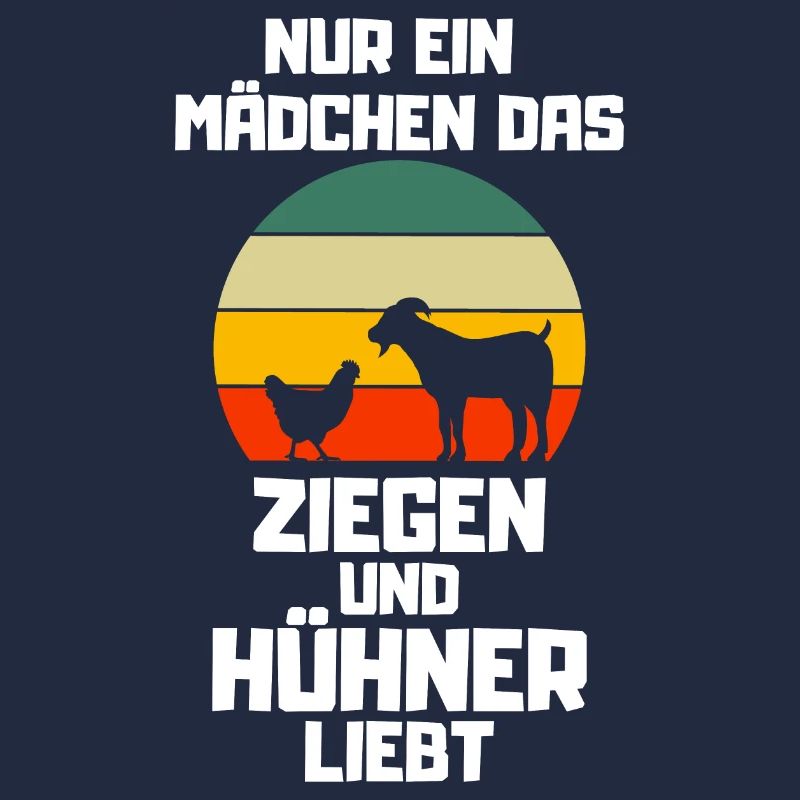 Retro Hühner Bauer Bauernhof Tier Mädchen Ziege