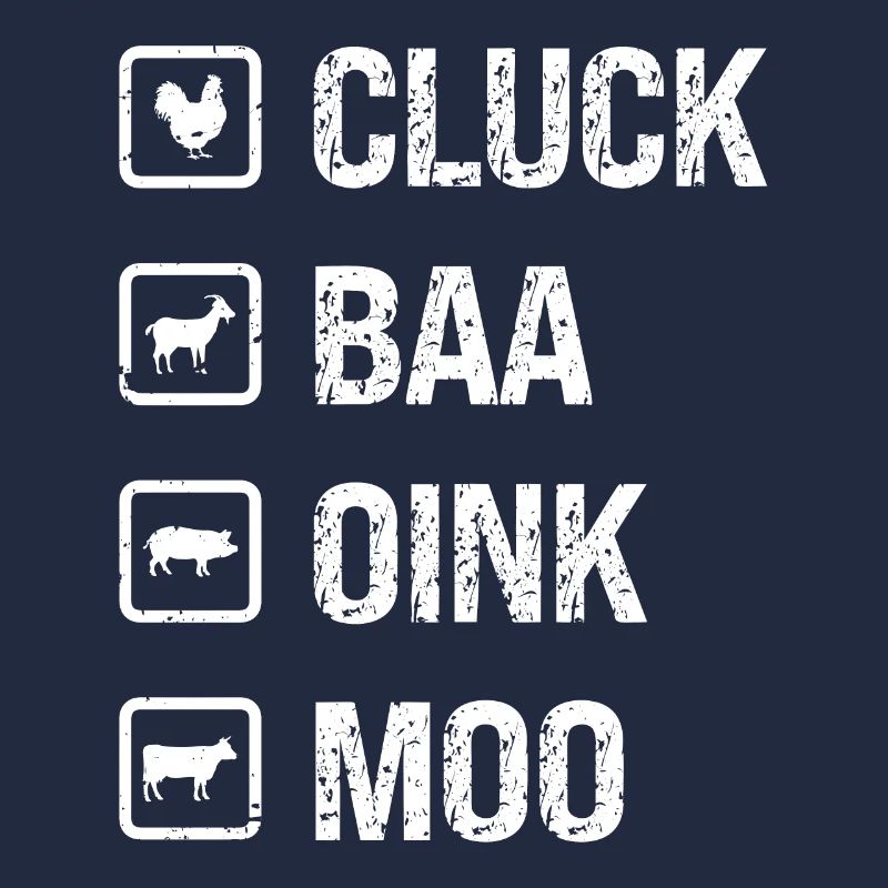 caqueter baa oink moo