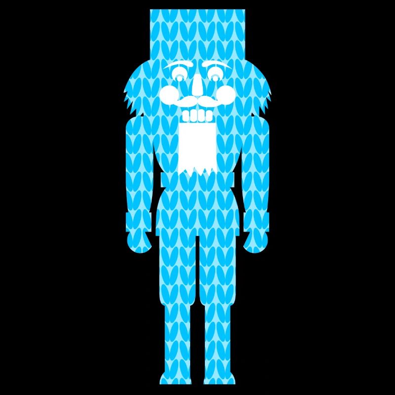 Nussknacker Strickmuster Muster blau Weihnachten