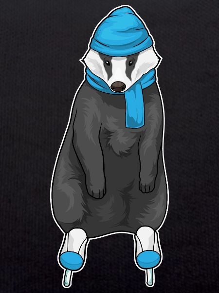 Dachs Eislaufen Schlittschuhe