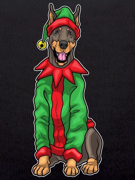 Dobermann Weihnachten Elf