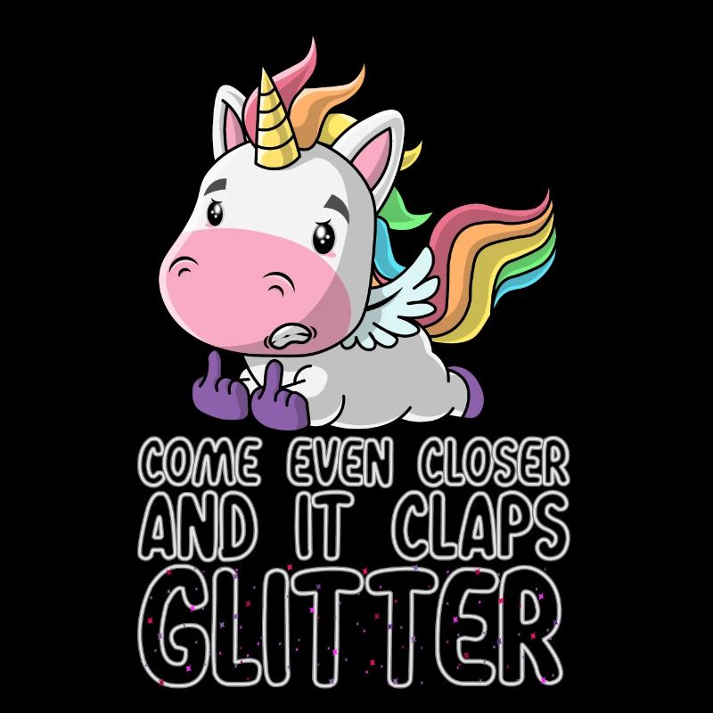 Noch näher es klatscht Glitzer Einhorn Geschenk