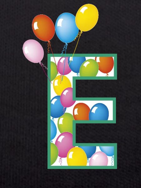 letter E balloons