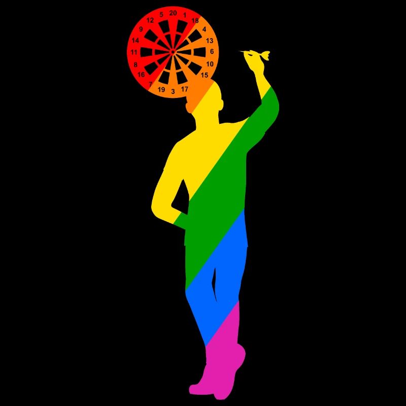 joueur de fléchettes coloré