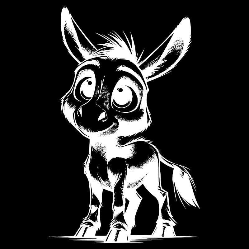Cute Little Donkey Pencil Drawing