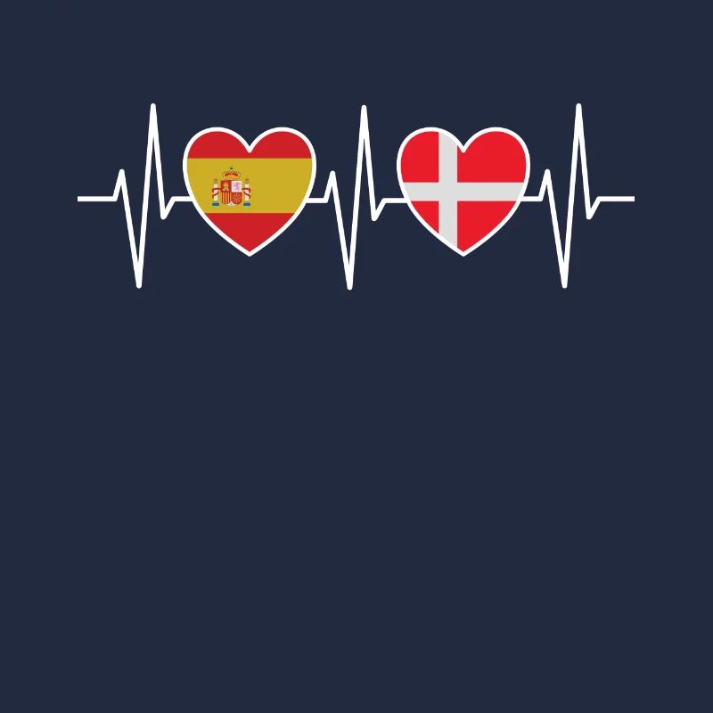 Espagne et Danemark Drapeaux danois