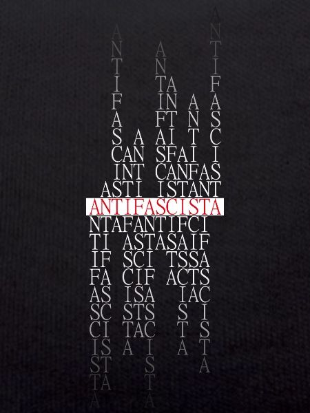 Antifascista Typo Collage rot/gradient