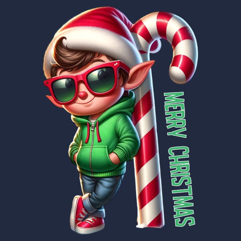 Joyeux Noël Cool Elf Design Canne de Candy