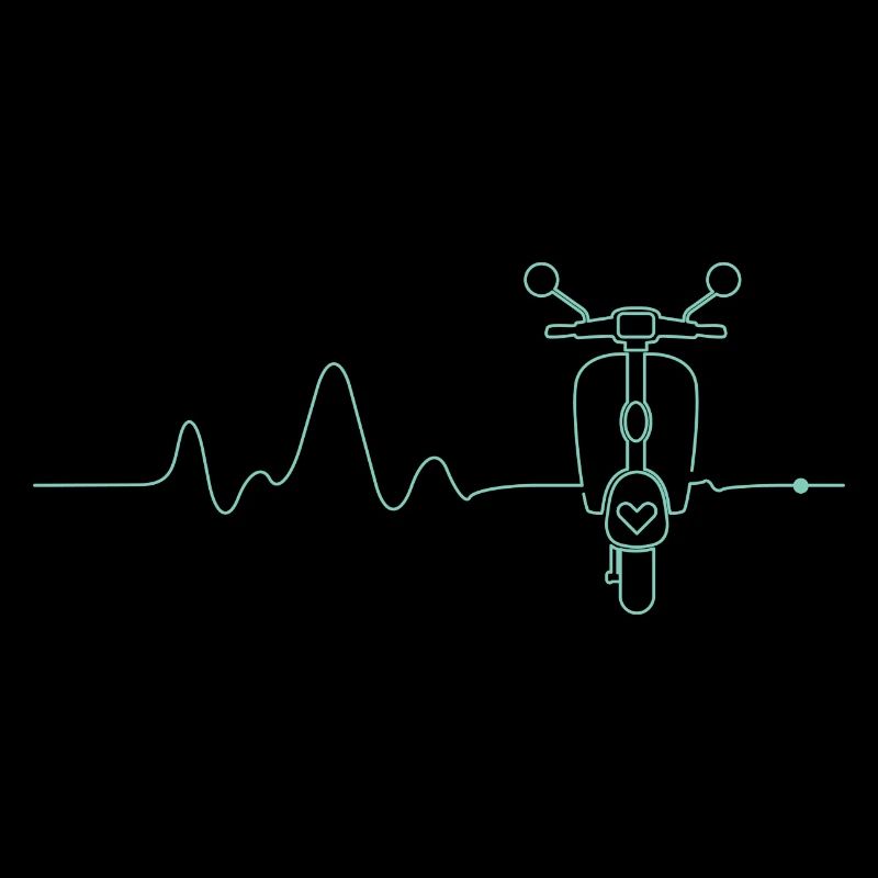Scooter Heartbeat Pulse Line Scooter Cadeau