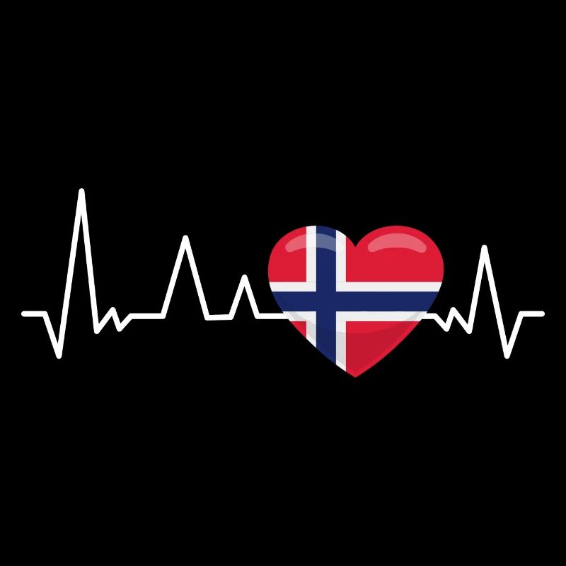 Norwegen Flagge Herzschlag Urlaub Geschenk