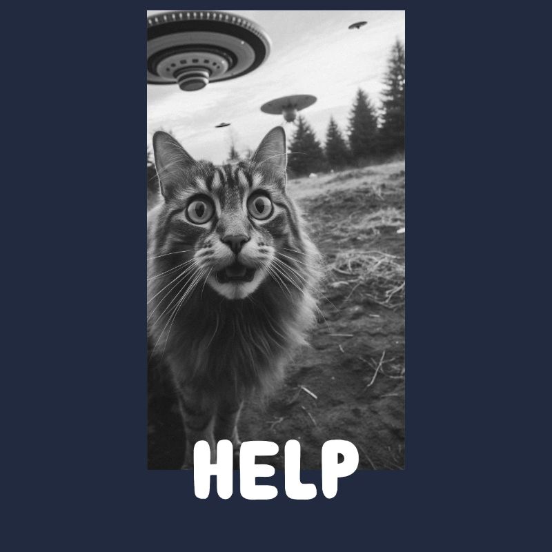 Drôle Chat Selfie Meme Alien UFO