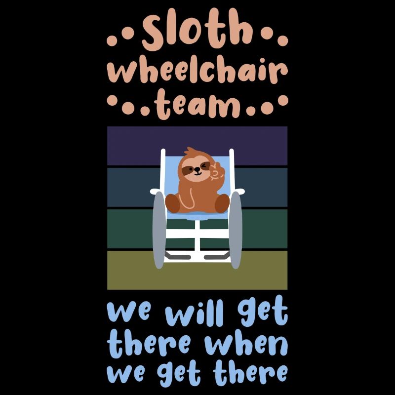 Faultier Rollstuhl Behindert Behinderung Geschenk