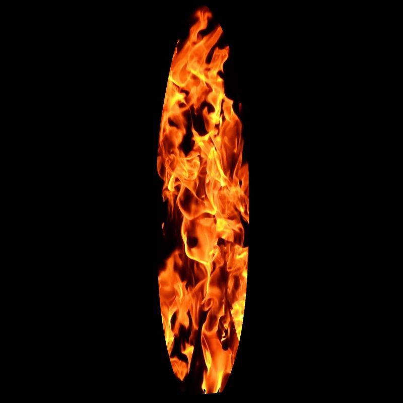 Surfboard in Flammen