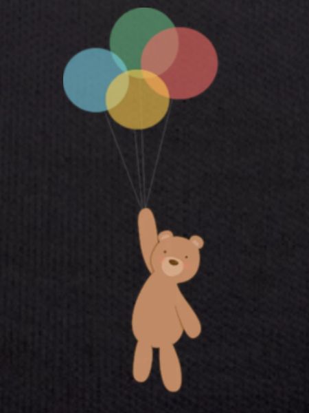 Teddy bear on balloons