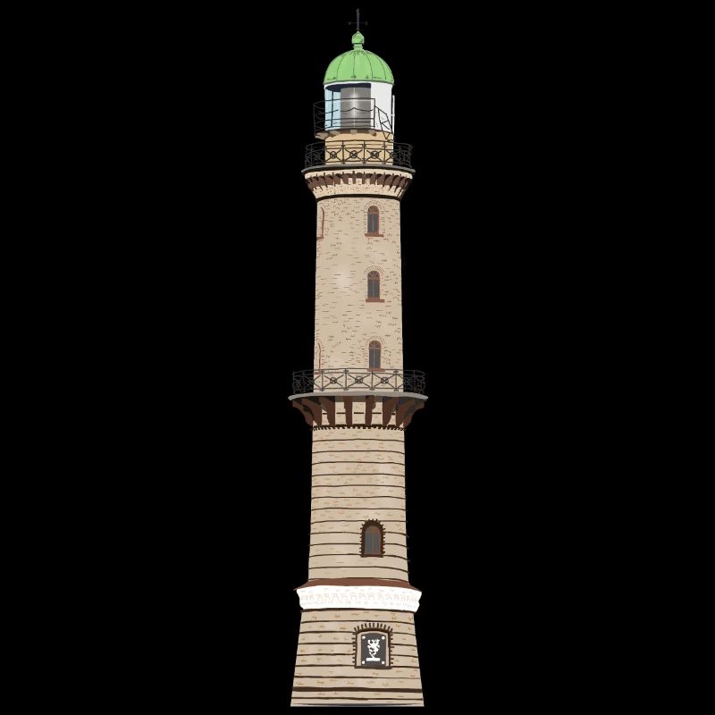 Lighthouse Warnemünde without text, Baltic Sea