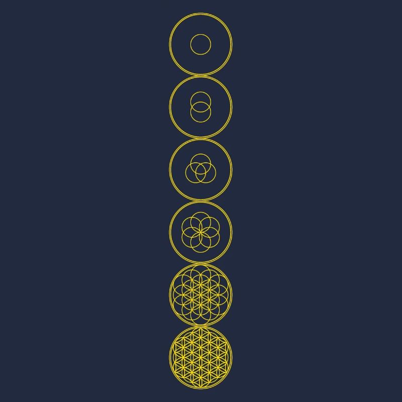 Fleur de Vie Evolution Géométrie Sacrée Jaune
