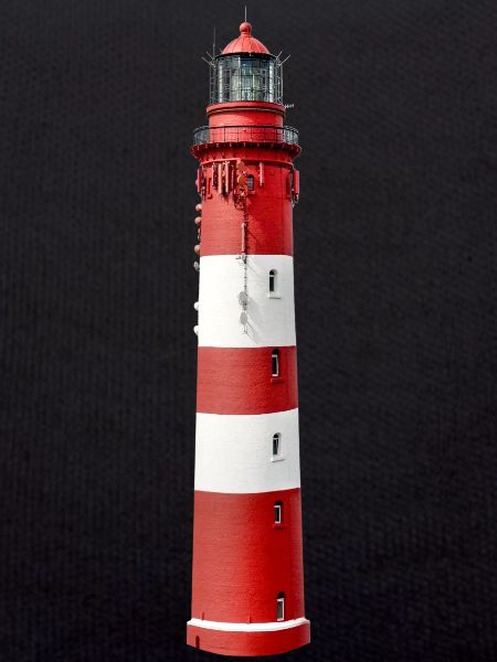 Lighthouse exposed, red white