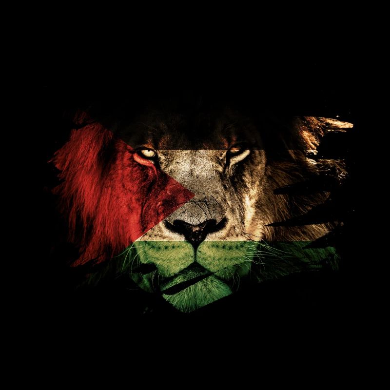Éclaboussures de peinture drapeau lion lion