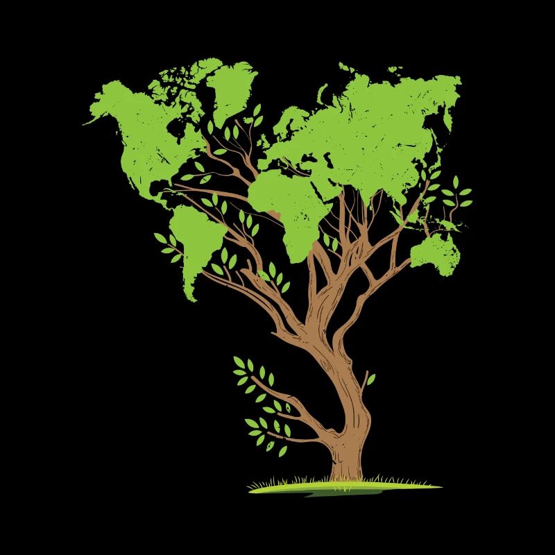 World map tree climate protection environmental protection earth