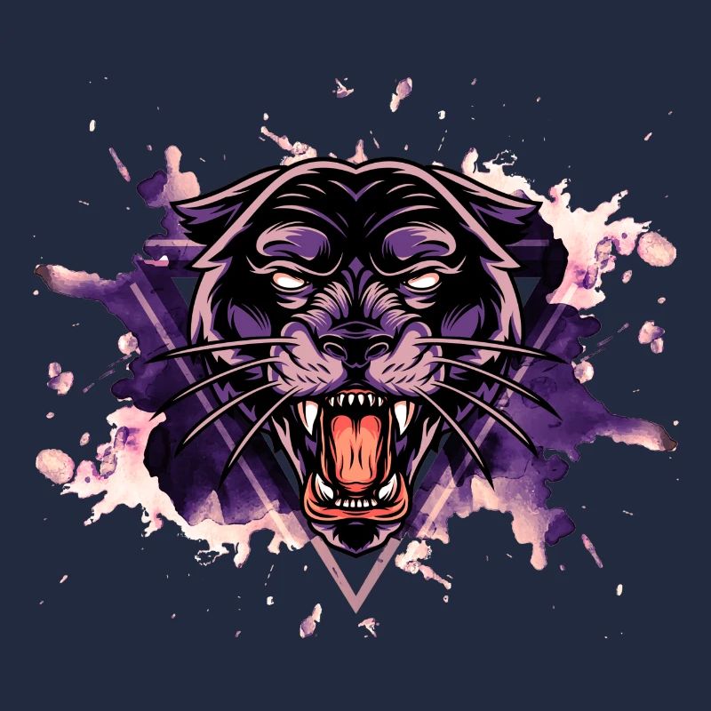 Panther Panter Purple Black Splash Predator Animal