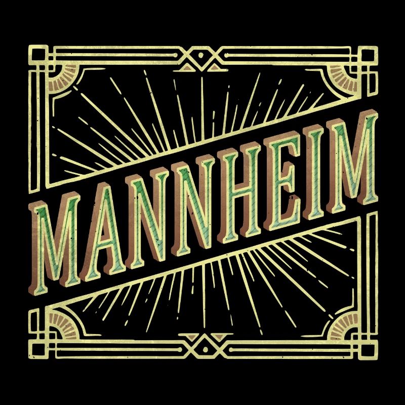 Mannheim Germany City Font Vintage Retro
