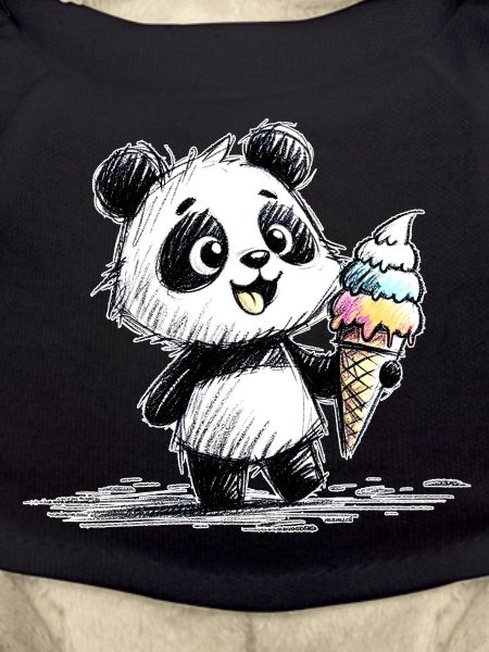 Panda with ice cream