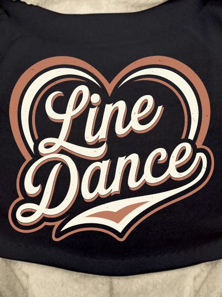 Heart-shaped line dance lettering