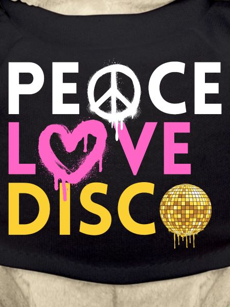 Peace Love Disco Style Néon Rétro