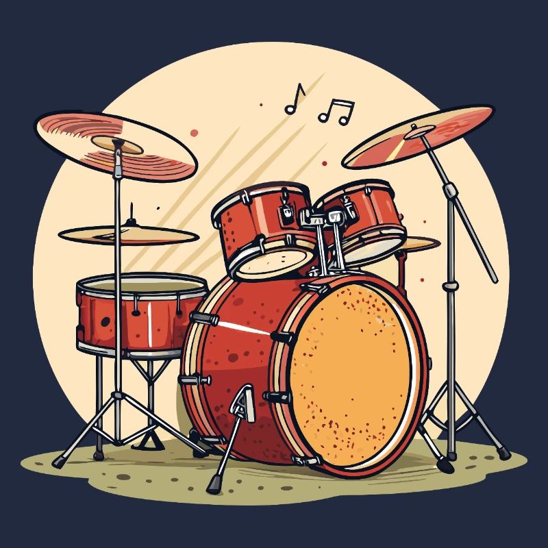 Batterie en aquarelle Instruments de musique