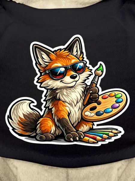 Naughty Fox Painter with Palette