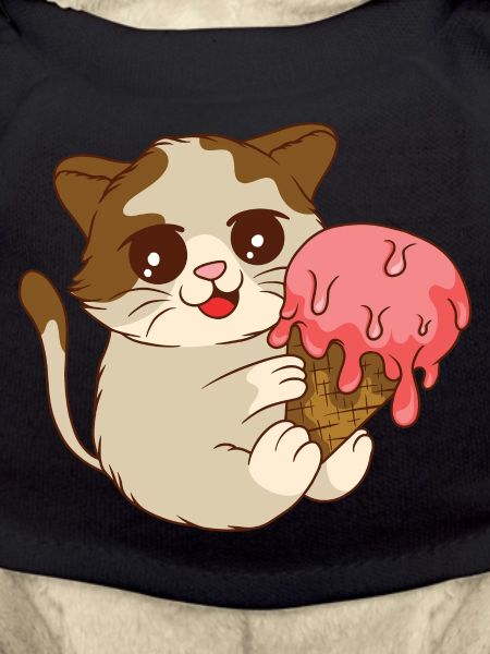 Katze isst Eis
