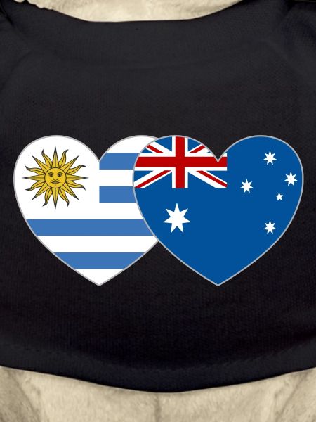 Uruguay Australia Flag Heart