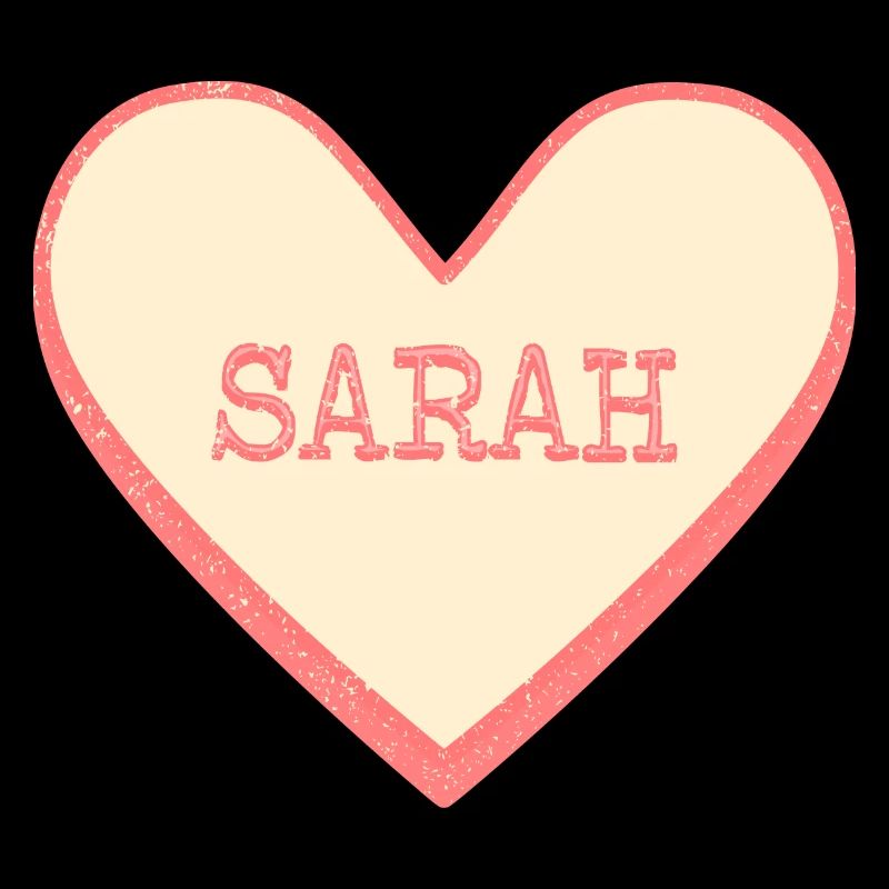Sarah Surname First Name Pink Sugar Heart