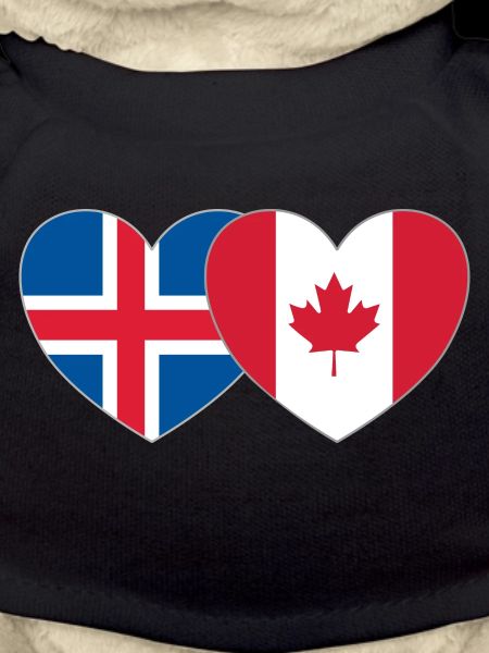 Iceland Canada Flag Heart